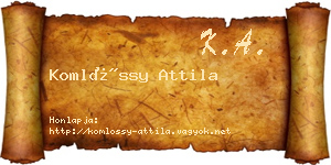 Komlóssy Attila névjegykártya
